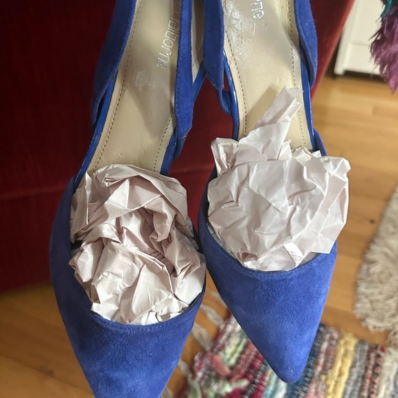 Vintage Y2K Liz Claiborne Royal Blue Suede Kitten Heels 8M - Picture 13 of 16